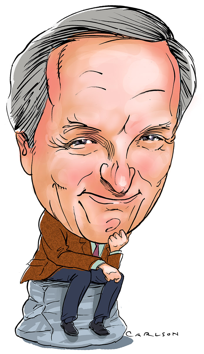 Caricature of TV and film actor and author Alan Alda, star of M*A*S*H.