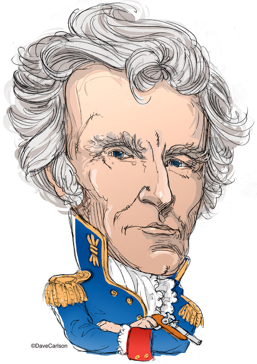 Caricature of "Old Hickory", seventh U.S. president and founder of the Democratic Party.