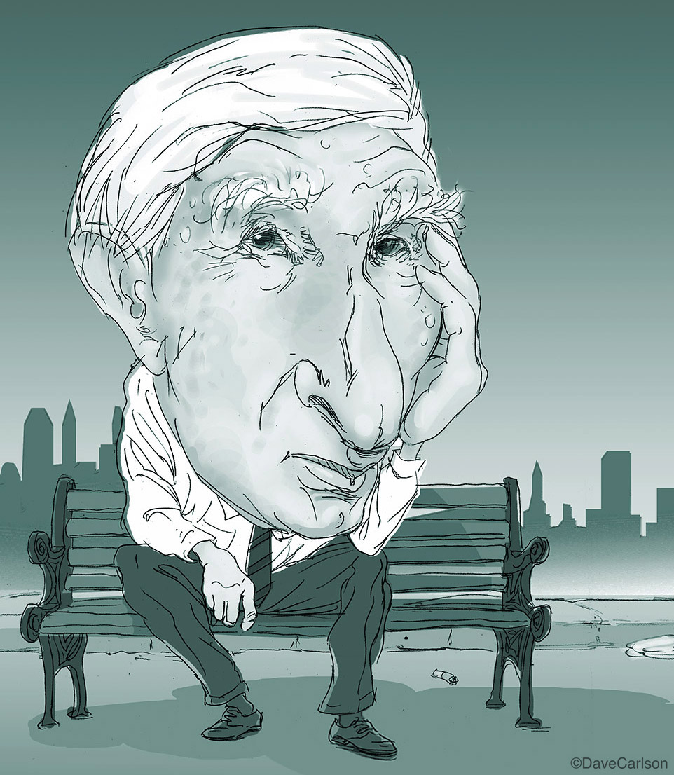 Caricature of author John Updike.